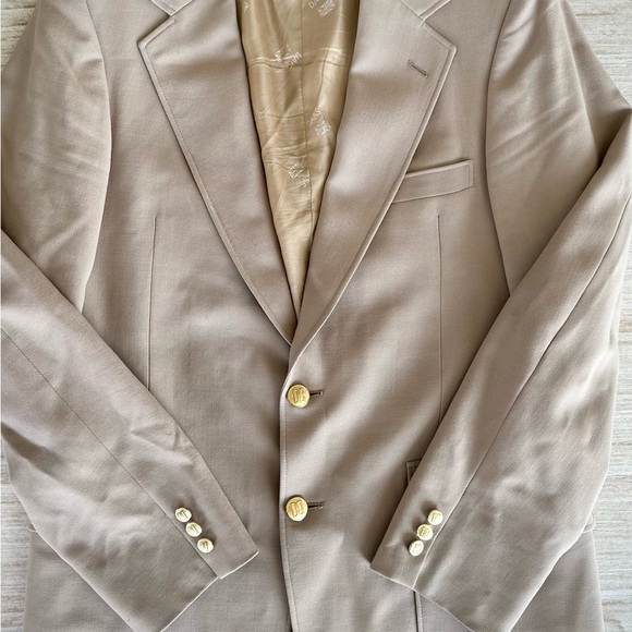 DAKS London Wool Mens Sport Coat Blazer 40 Brown Gold Buttons - Picture 5 of 8